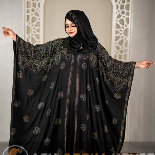 Mahera 4-Part Attest Koti Abaya Black Colour