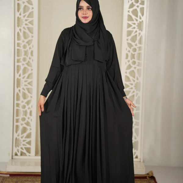 Dubai Cherry Pocket Slip Kuchi Burka Black Colour