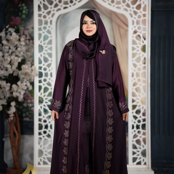 Afra 4-Part Attest Koti Party Borka Deep Kolija Colour