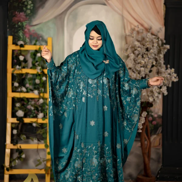 Luxury Jafran 𝗙𝗮𝗯𝗿𝗶𝗰𝘀 Embroidery Abaya Tore Colour