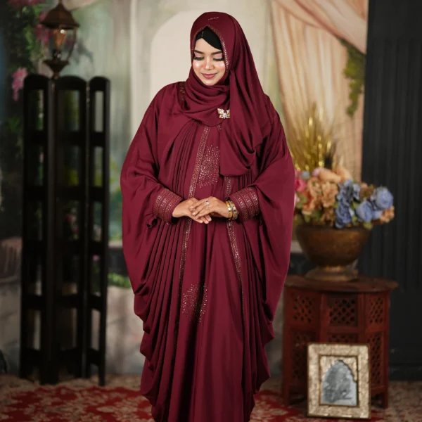 Luxary Koti Abaya 2025 Merun Colour