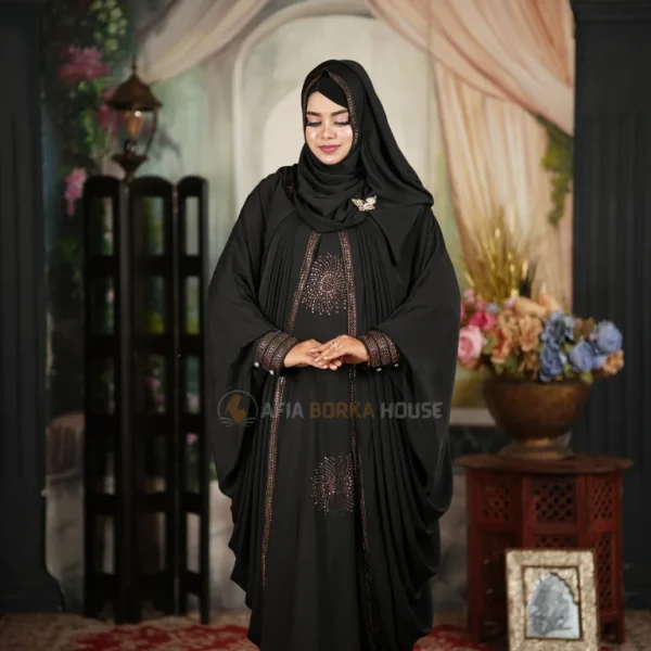 Luxary Koti Abaya 2025 Black Colour