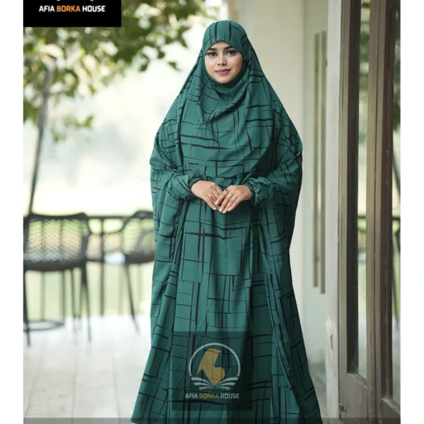 Prayer Long Khimar Collection See Green Print
