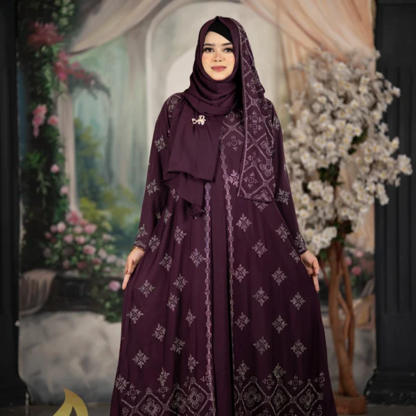 Dubai cherry Attached Koti Party Borka Kolija Colour