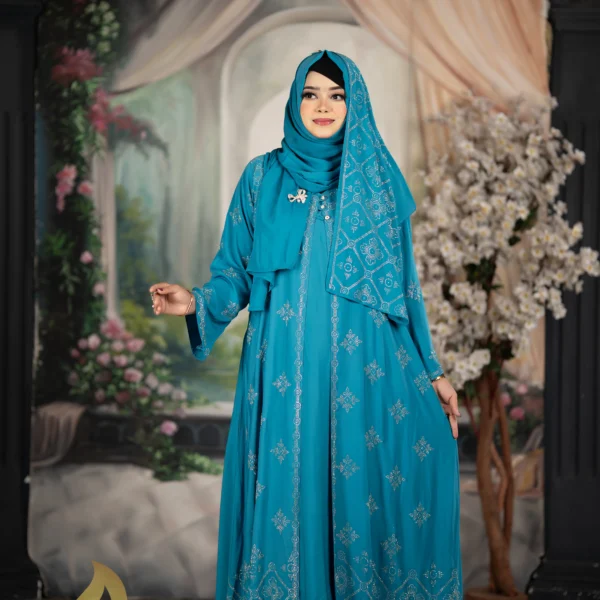 Dubai cherry Attached Koti Party Borka Tore Colour