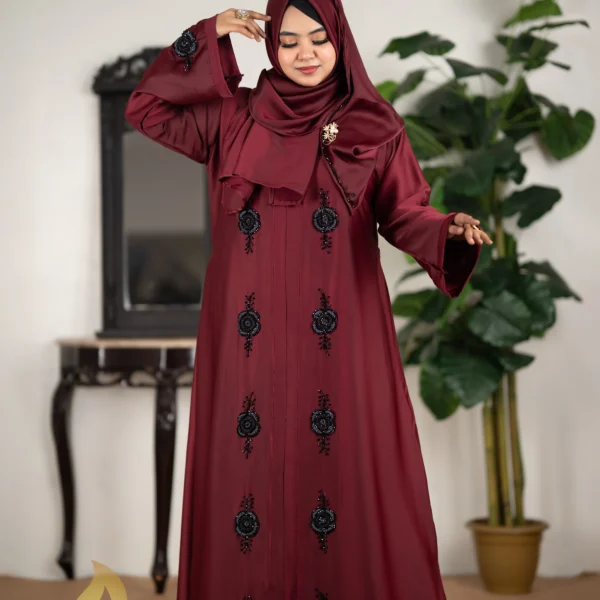 ✨Afia Royal Karcupi Wear borka Maroon✨