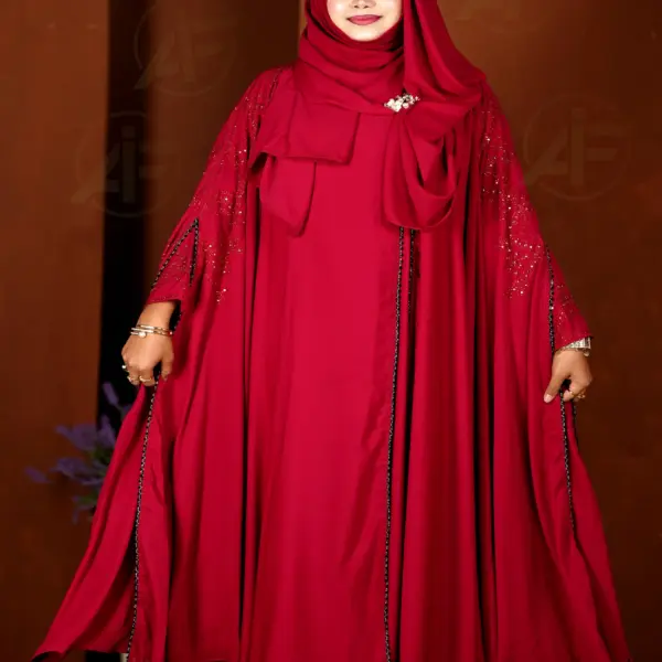 💕Luxury Pocket Sleeves Koti Abaya Version 2💕Maroon