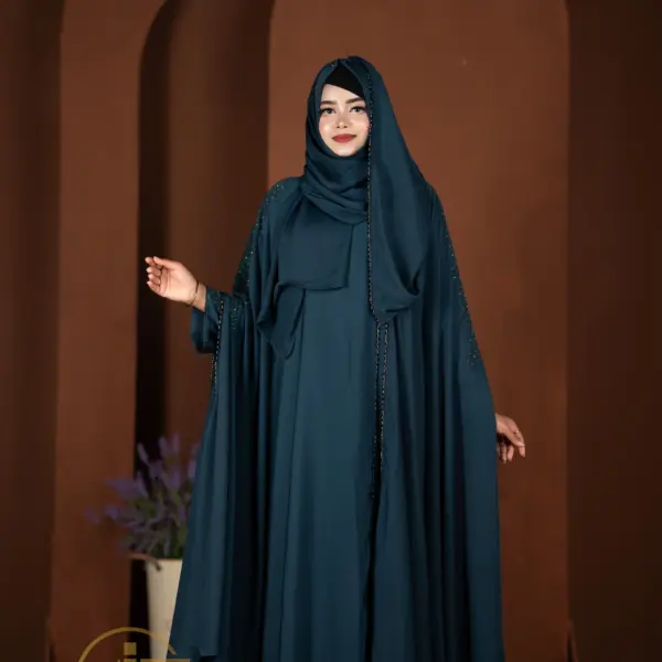 💕Luxury Pocket Sleeves Koti Abaya Version 2💕Sea Green