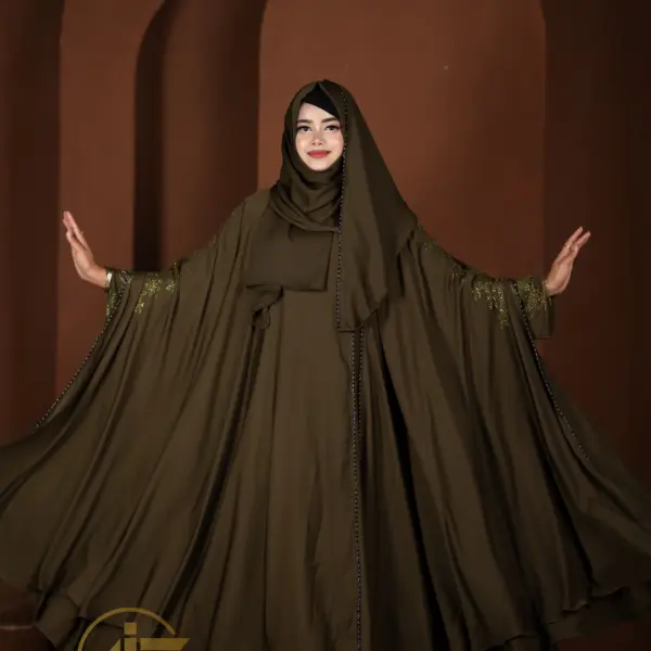 💕Luxury Pocket Sleeves Koti Abaya Version 2💕Mehndi Colour