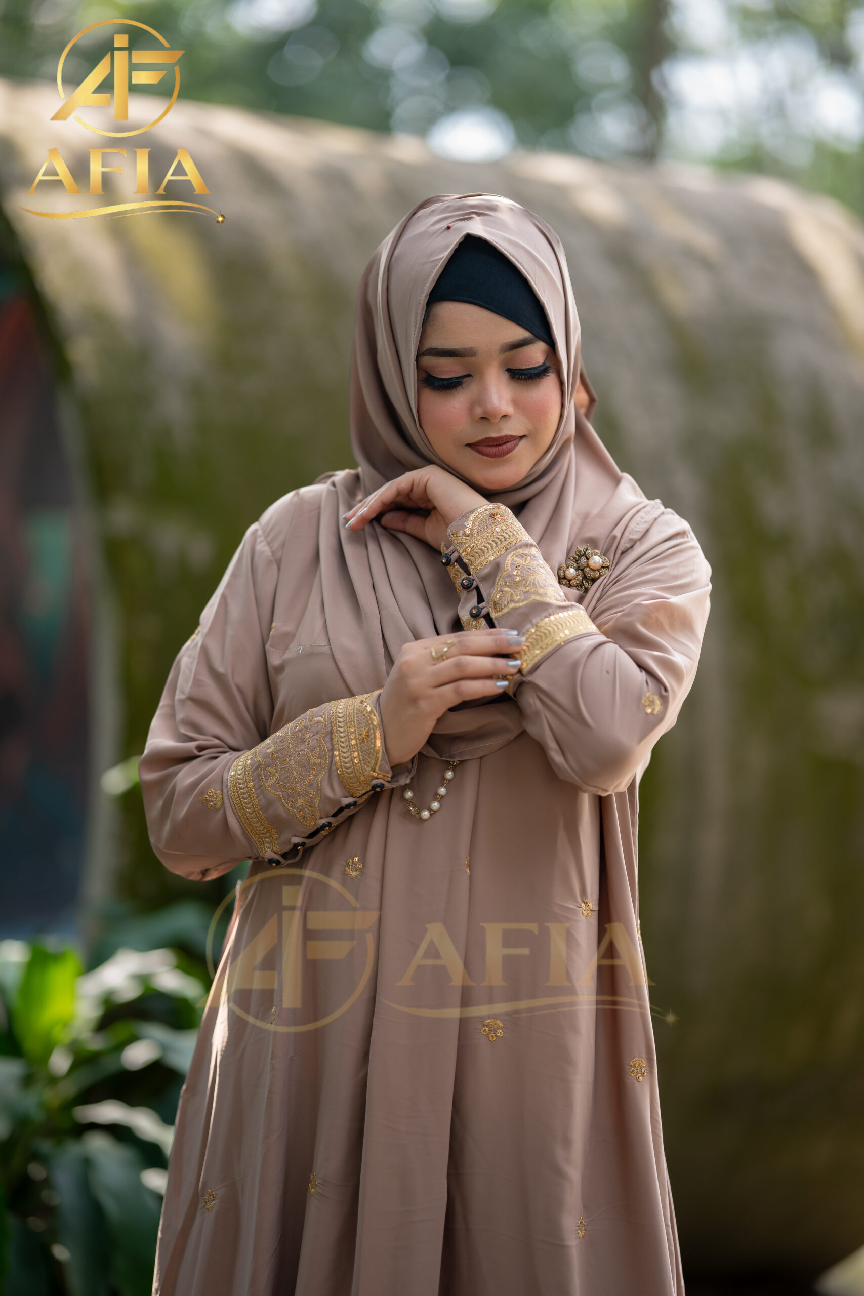 Simple Abaya Biscotti Coloar