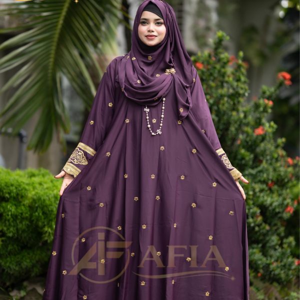 💕Simple Luxury Abaya💕Deep purple