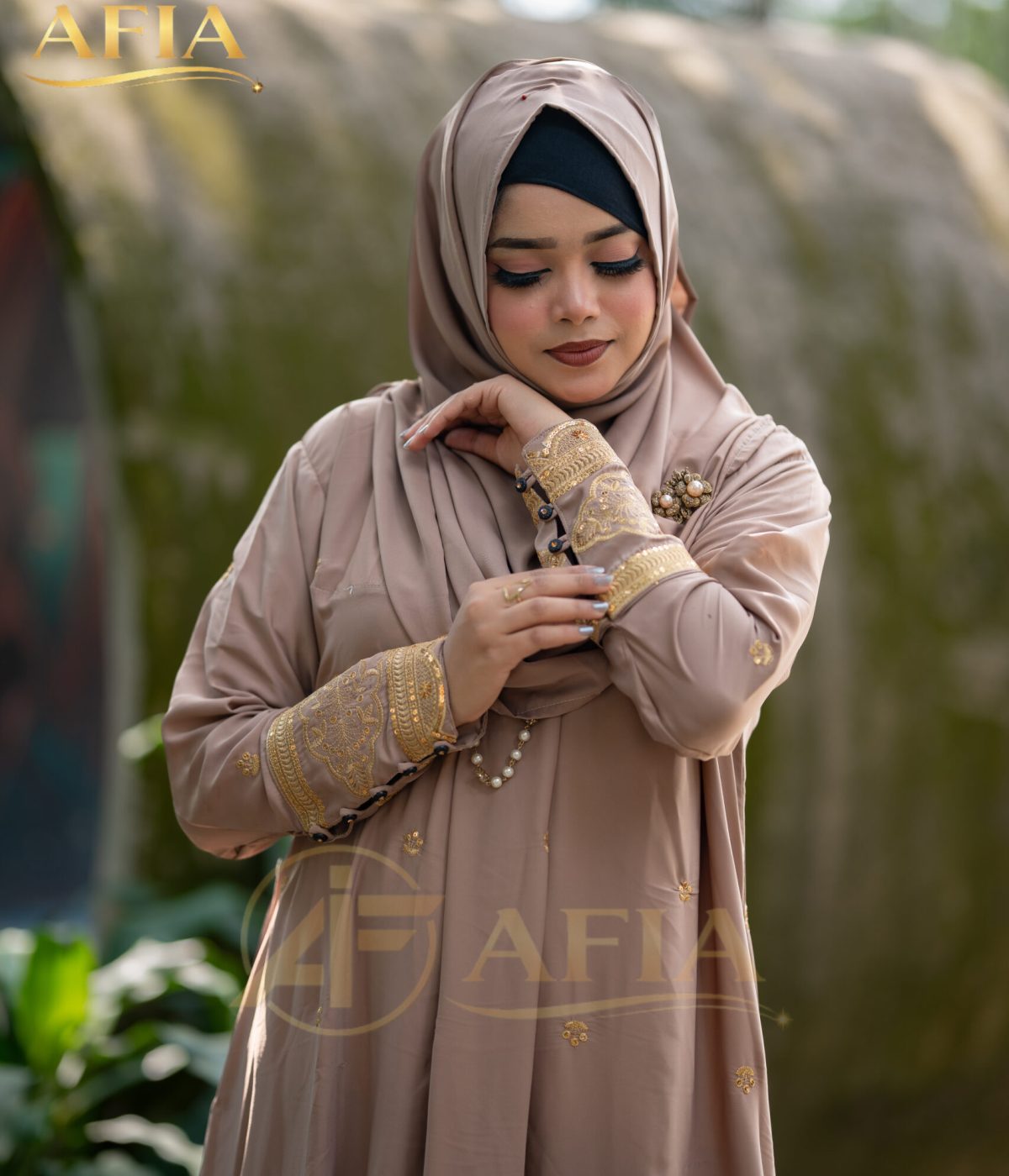Simple Abaya Biscotti Coloar